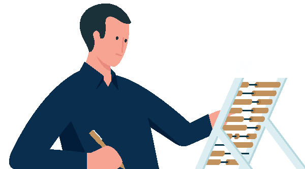 Mann mit Stift und Schiebebrett