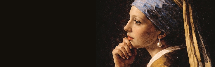 Frau mit Perlenohrring