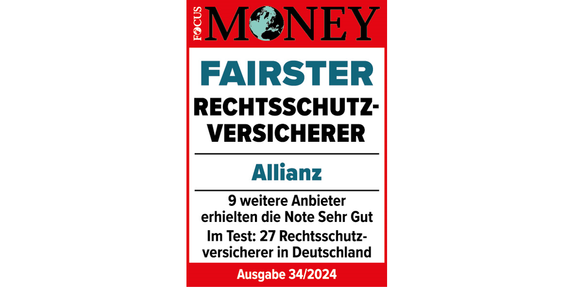 Siegel Focus Money Fairster Rechtsschutzversicherer