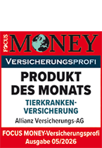 Siegel FOCUS MONEY Tierkrankenversicherung: Produkt des Monats 05/2026
