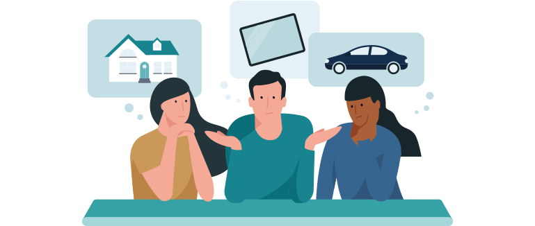 Kunden denken über Produkte nach