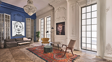 Moderne Kunstgemälde in einer Wohnung